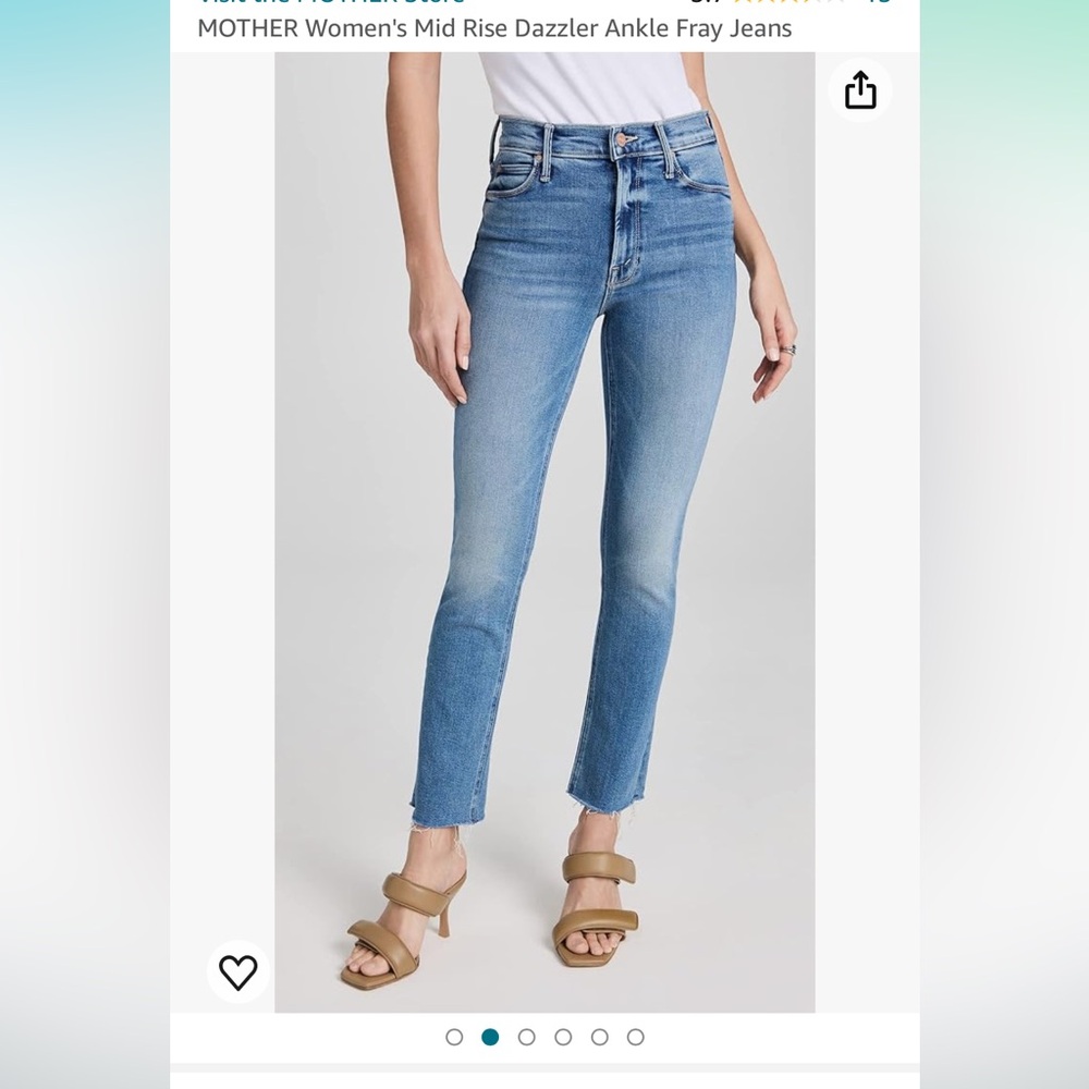 Mother The Dazzler mid-rise straight leg ankle fray Jean - Picture 5 of 16